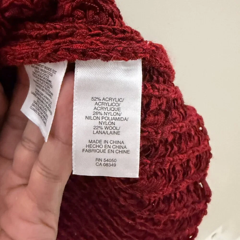 Jones New York Red Bell Sleeved Sweater M